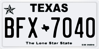 TX license plate BFX7040