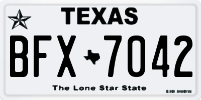 TX license plate BFX7042