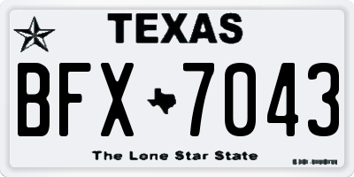 TX license plate BFX7043