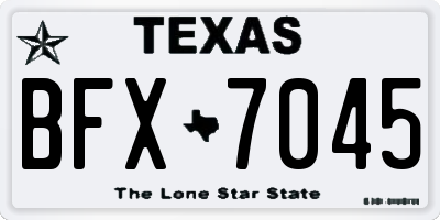 TX license plate BFX7045
