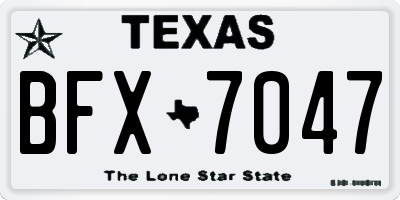 TX license plate BFX7047