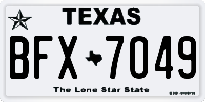 TX license plate BFX7049