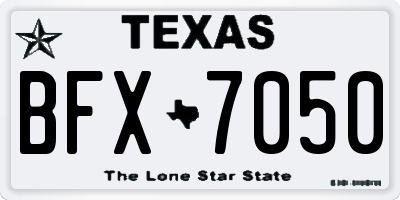 TX license plate BFX7050