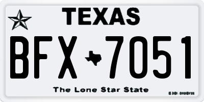TX license plate BFX7051