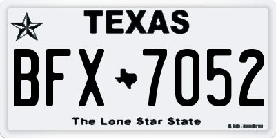 TX license plate BFX7052