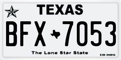 TX license plate BFX7053