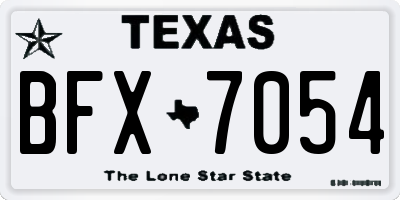 TX license plate BFX7054