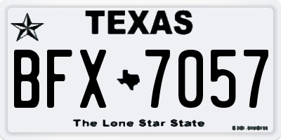 TX license plate BFX7057