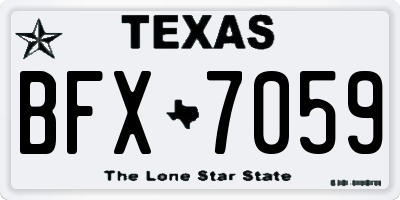 TX license plate BFX7059