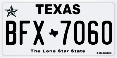 TX license plate BFX7060