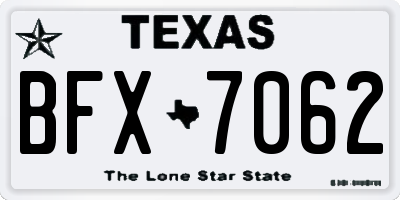 TX license plate BFX7062