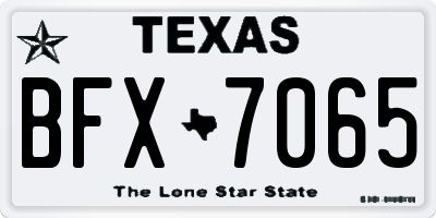 TX license plate BFX7065