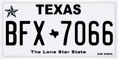 TX license plate BFX7066