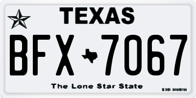 TX license plate BFX7067
