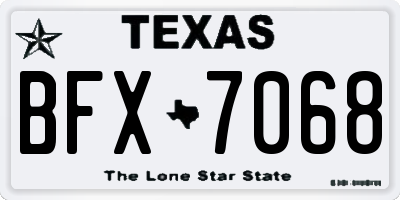 TX license plate BFX7068
