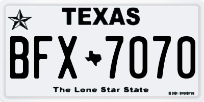 TX license plate BFX7070