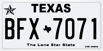 TX license plate BFX7071