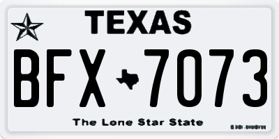 TX license plate BFX7073