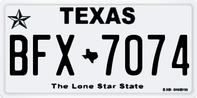 TX license plate BFX7074