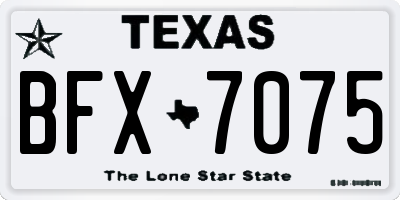 TX license plate BFX7075