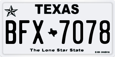 TX license plate BFX7078
