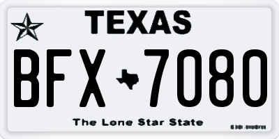 TX license plate BFX7080