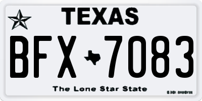TX license plate BFX7083