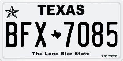 TX license plate BFX7085
