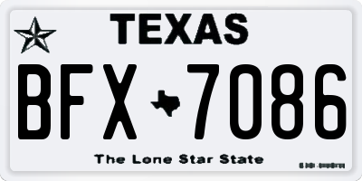 TX license plate BFX7086