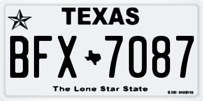 TX license plate BFX7087