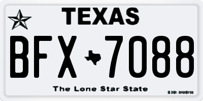 TX license plate BFX7088