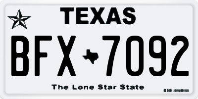 TX license plate BFX7092