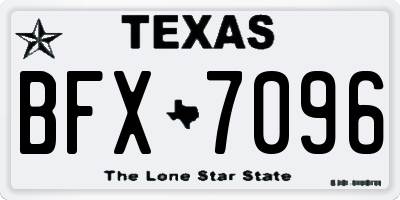 TX license plate BFX7096