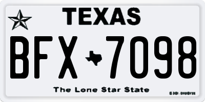 TX license plate BFX7098