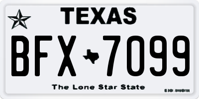 TX license plate BFX7099