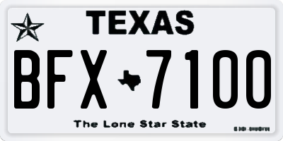 TX license plate BFX7100