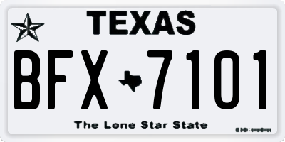 TX license plate BFX7101