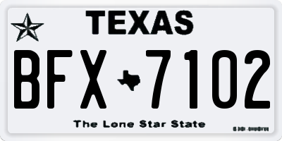 TX license plate BFX7102