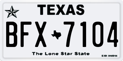 TX license plate BFX7104