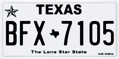 TX license plate BFX7105