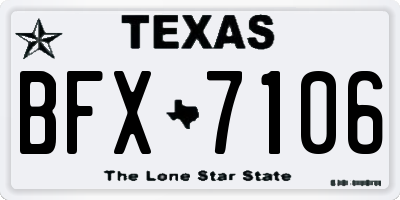 TX license plate BFX7106
