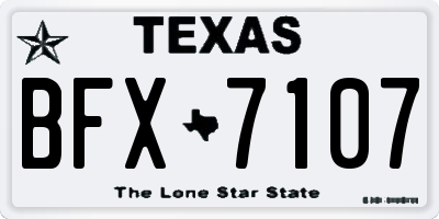 TX license plate BFX7107