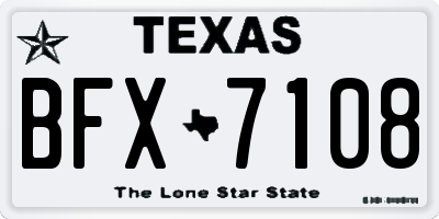 TX license plate BFX7108