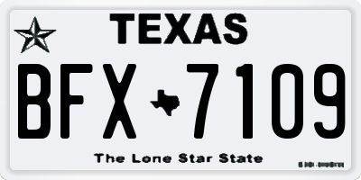 TX license plate BFX7109