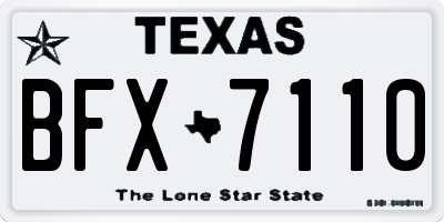 TX license plate BFX7110
