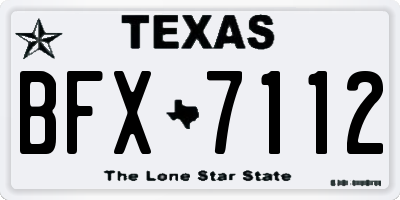 TX license plate BFX7112
