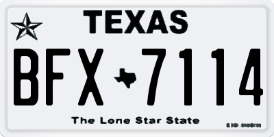 TX license plate BFX7114