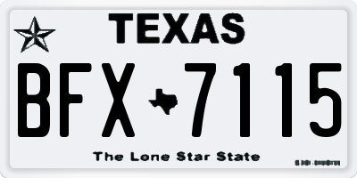 TX license plate BFX7115