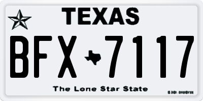 TX license plate BFX7117