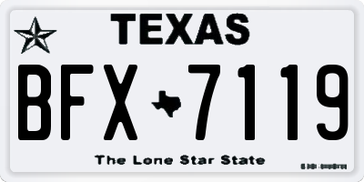 TX license plate BFX7119
